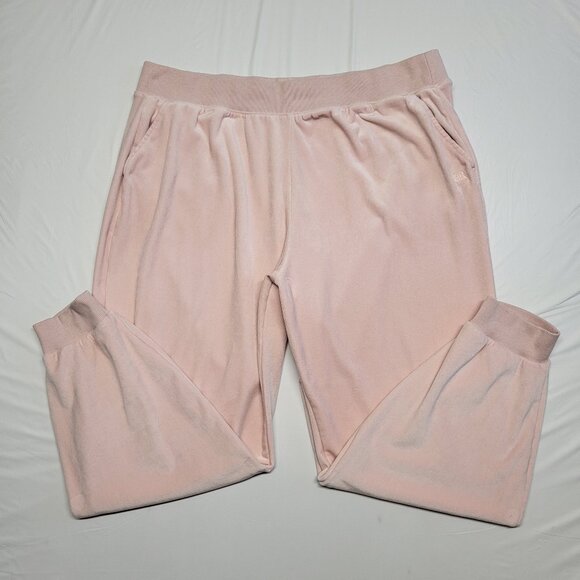 Banana Republic Womens Jogger Sweatpants XXL Velour Soft Fleece Pockets Pink - Picture 1 of 15